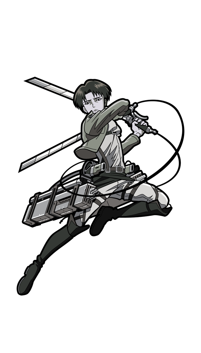 FiGPiN ATTACK ON TiTAN BLACK & WHiTE LEVi #1282 FiGPiN.COM EXCLUSiVE ...