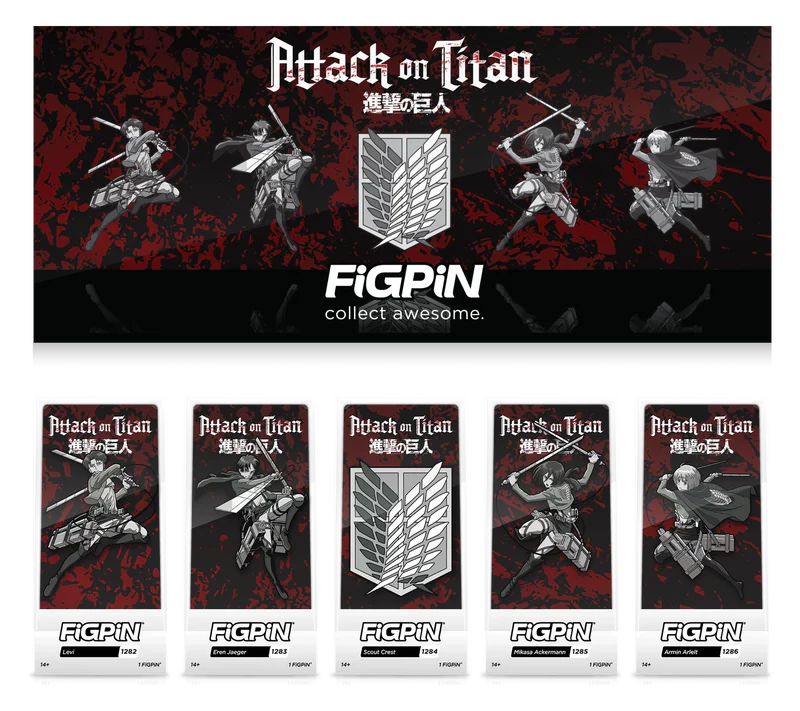 FiGPiN ATTACK ON TiTAN BOX SET WiTH LOGO FiGPiN.COM EXCLUSiVE – PiNS ON ...